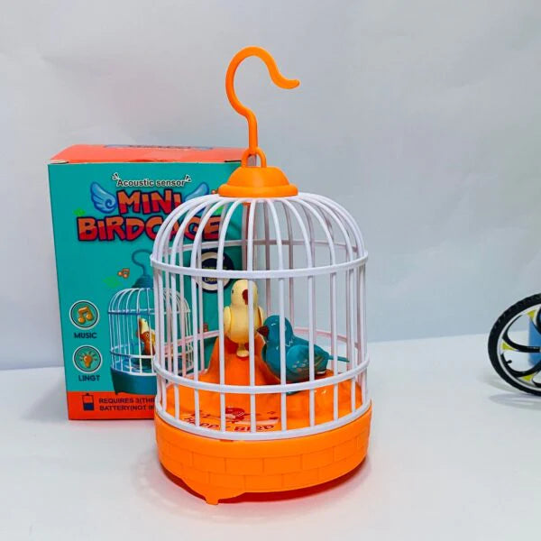 TALKBACK MUSICAL LIGHT BIRD CAGE WITH 2 BIRDS BEAUTIFUL TOY